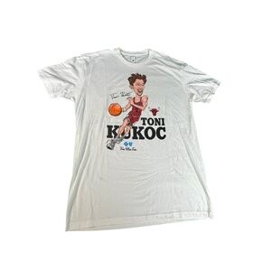 Chicago Bulls Shirt Mens Large Basketball White Vintage Toni Kukoc T-shirt
